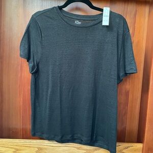 🖤🖤 NWT J. Crew Black Linen Tee L Large 🖤🖤